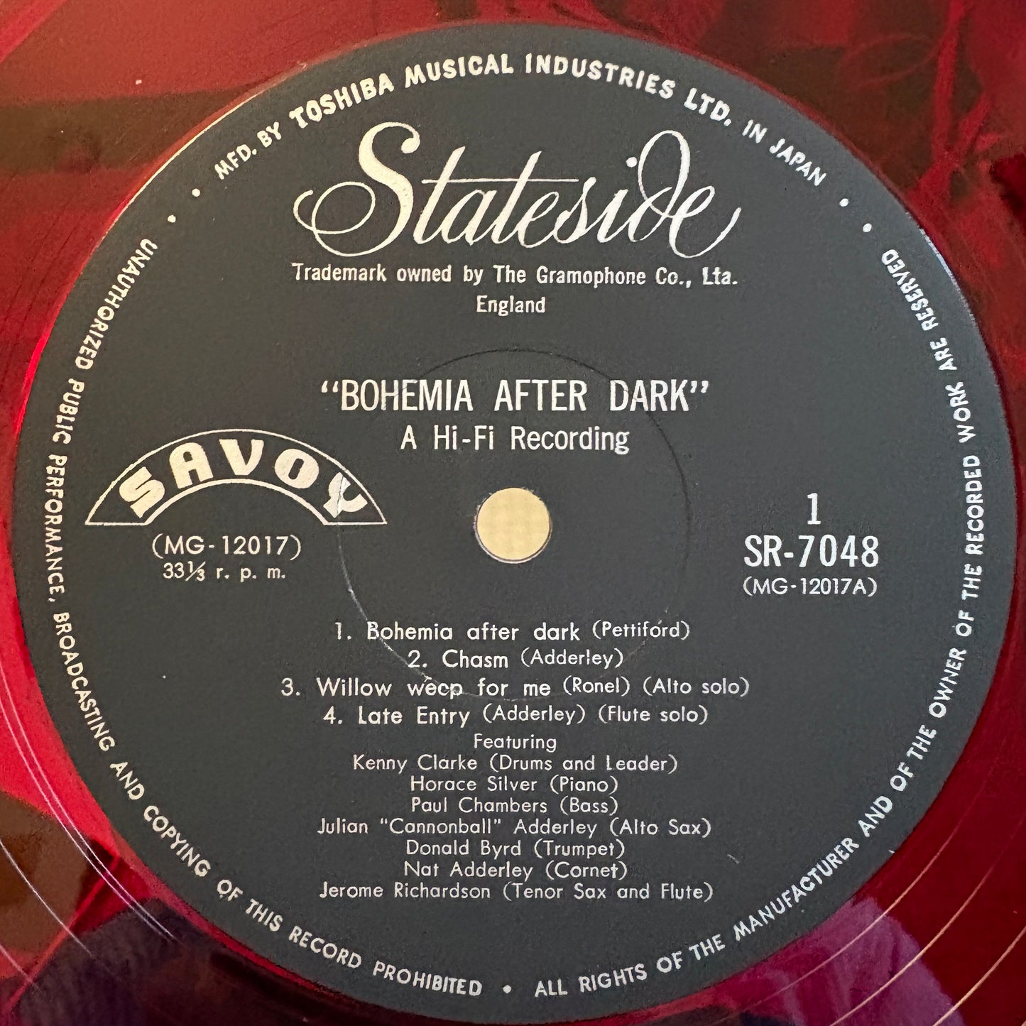 Cannonbal Adderley - Bohemia After Dark / SR 7048 Savoy Original Japan LP