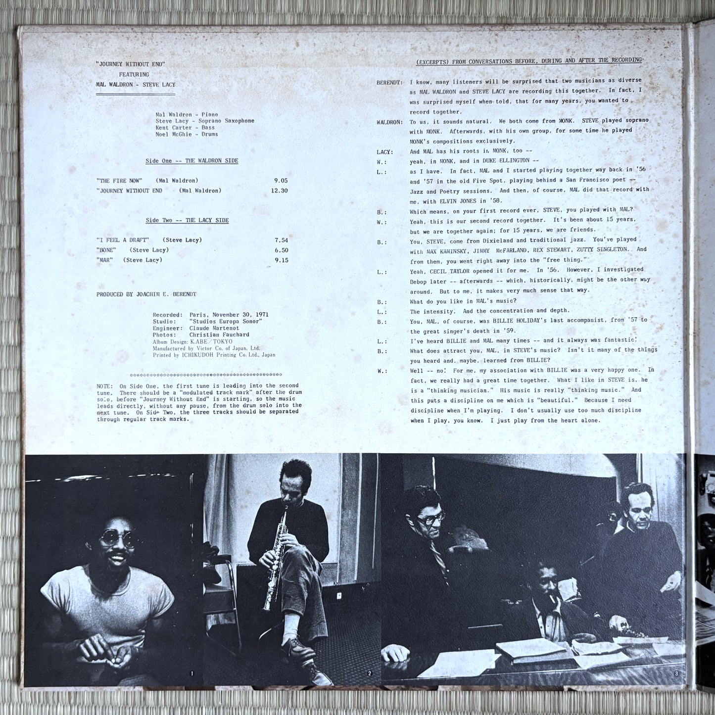 Mal Waldron, Steve Lacy – Journey Without End / SMJX-10134 Victor Japan Original LP