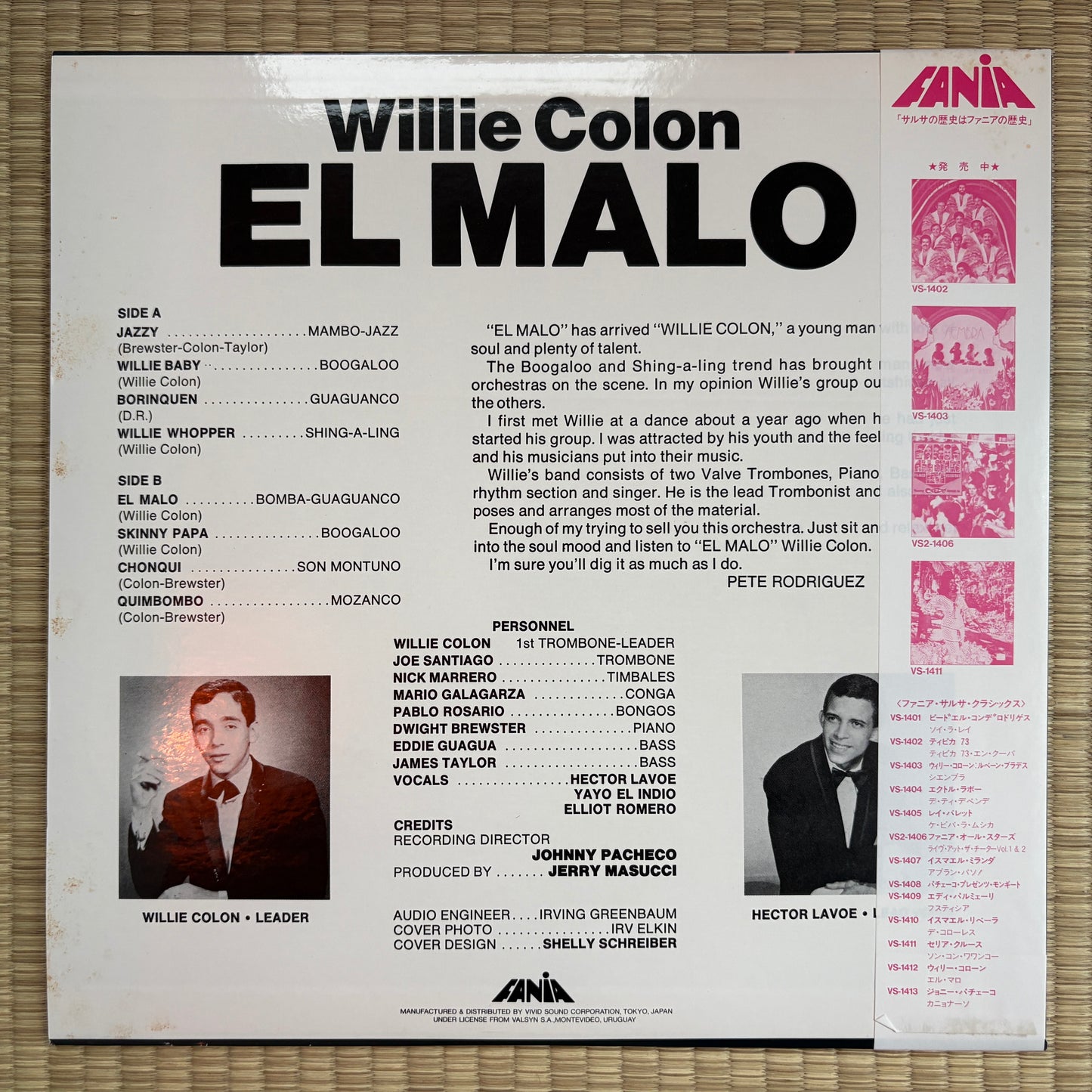 Willie Colon – El Malo / VS-1412 Fania Japan LP