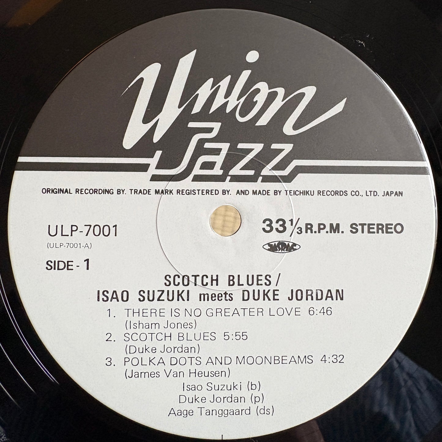 Isao Suzuki, Duke Jordan – Scotch Blues / ULP-7001 Union Jazz Japan Original LP