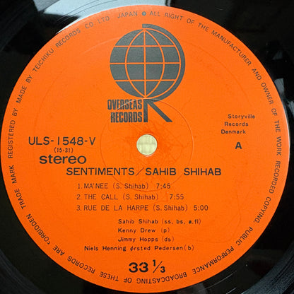 Sahib Shihab – Sentiments / ULS-1548-V Overseas Japan LP