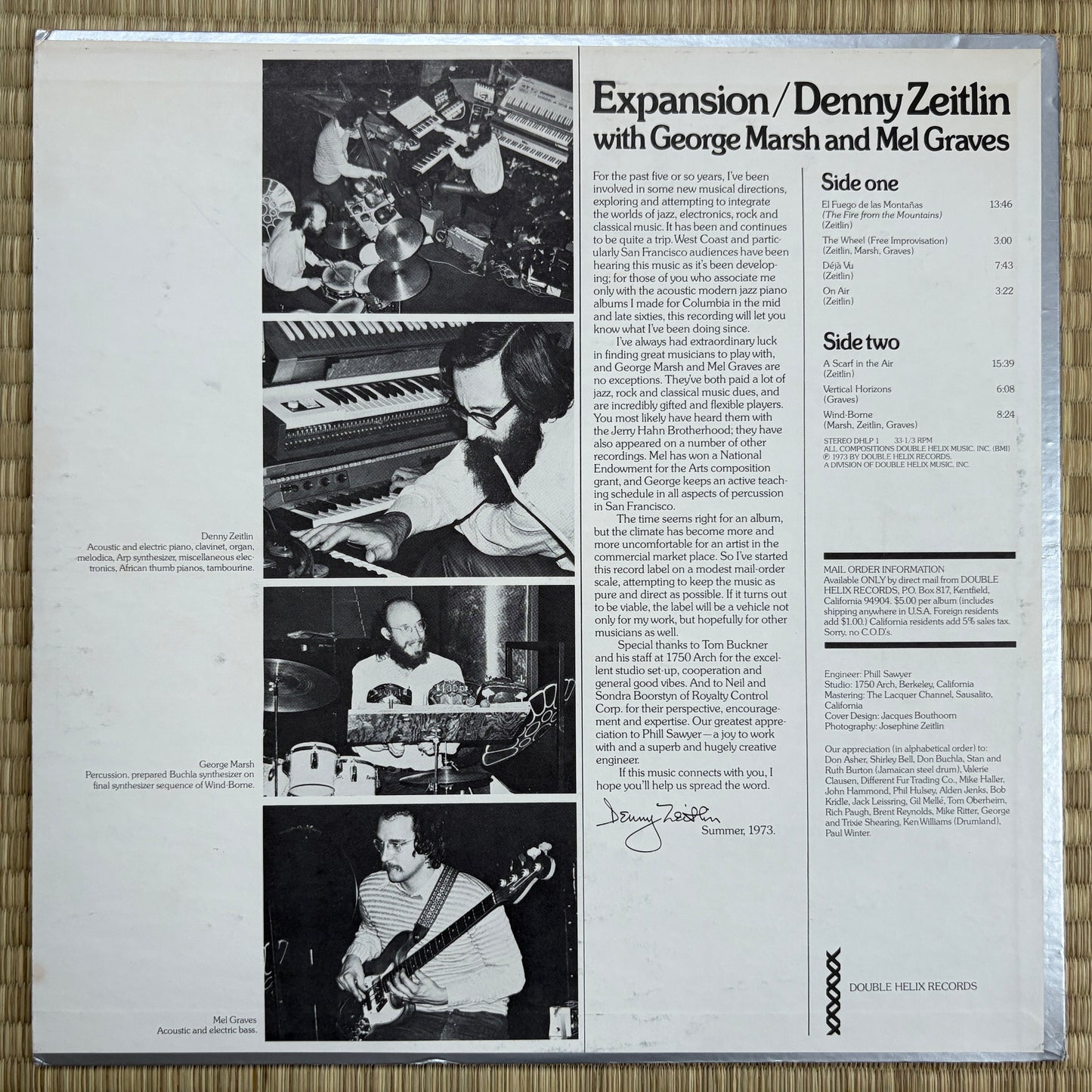 Denny Zeitlin – Expansion / DHLP 1 Double Helix US Original LP