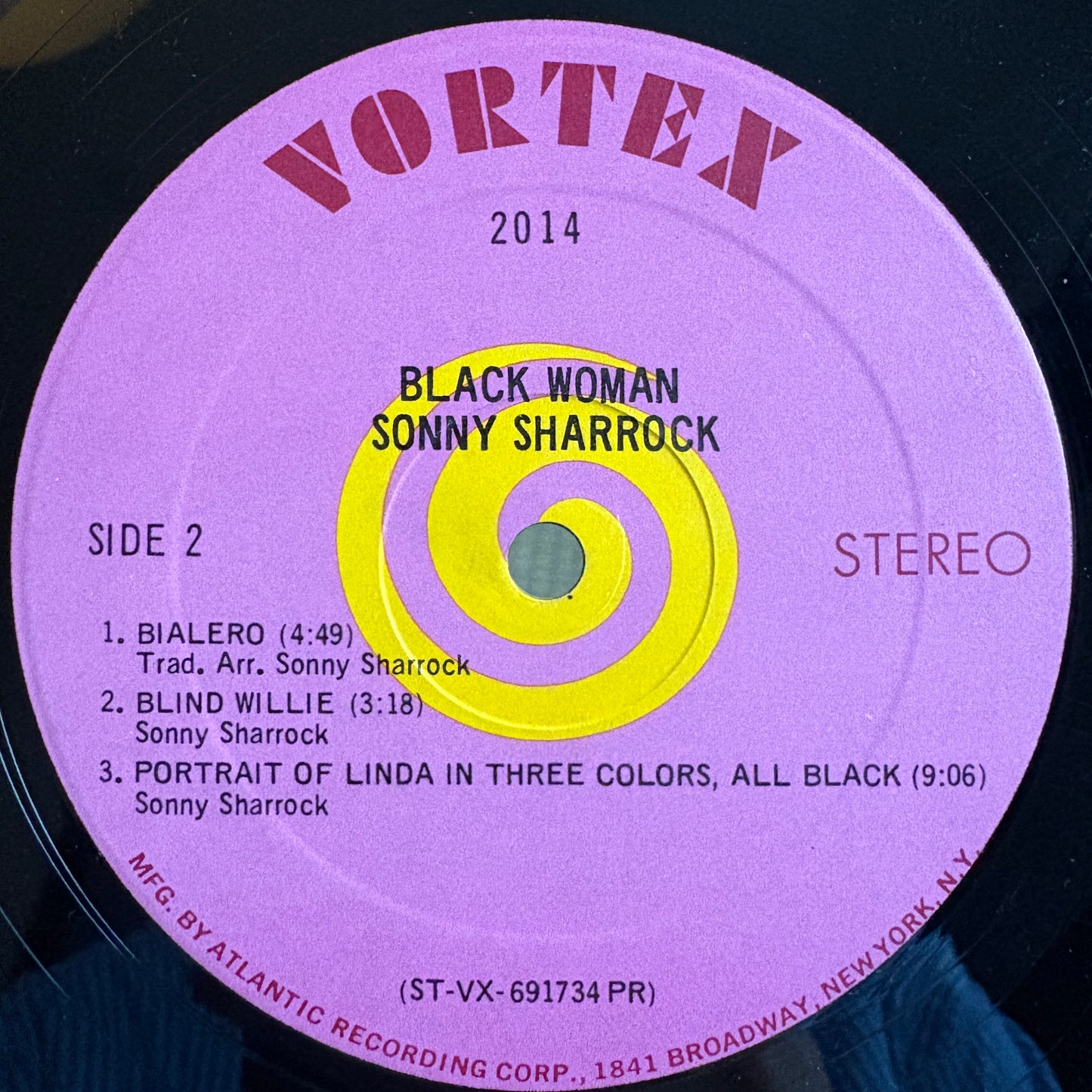 Sonny Sharrock ‎– Black Woman / 2014 Vortex Original US LP