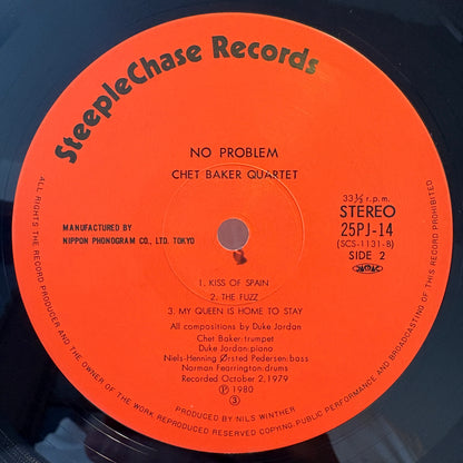 Chet Baker Quartet - No Problem / 25PJ-14 Steeple Chase Japan Original LP