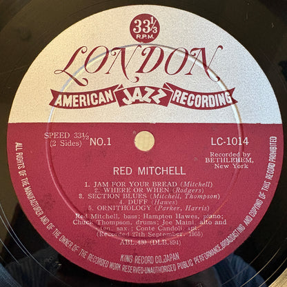 Red Mitchell - S/T / LC-1014 London Original Japan LP
