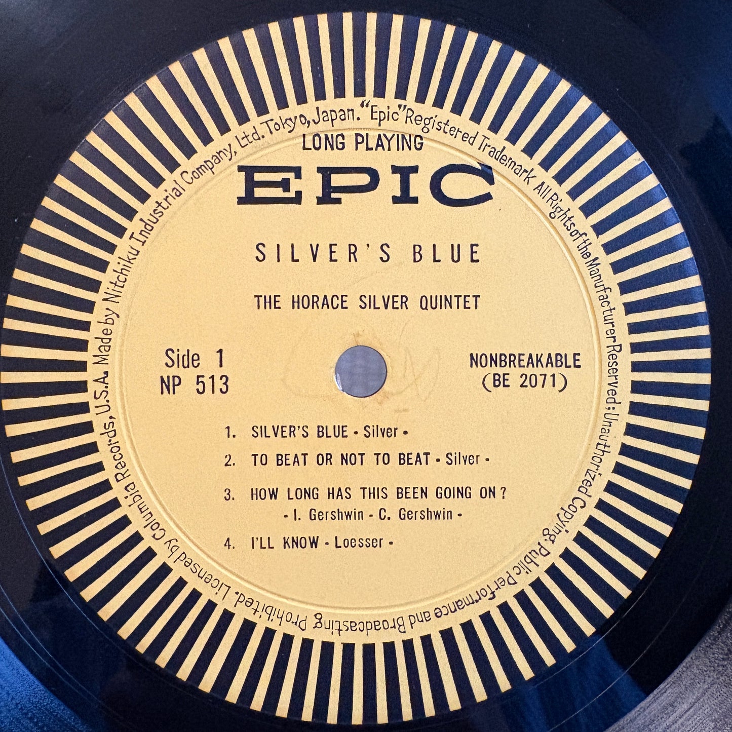 The Horace Silver Quintet ‎– Silver's Blue / NP 513 Epic Original Japan LP