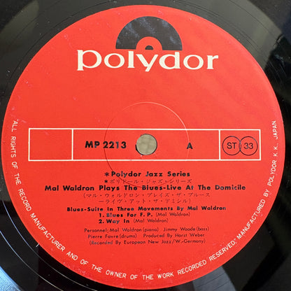 Mal Waldron - Plays The Blues, Live At The Domicile / MP 2213 Polydor Original Japan LP