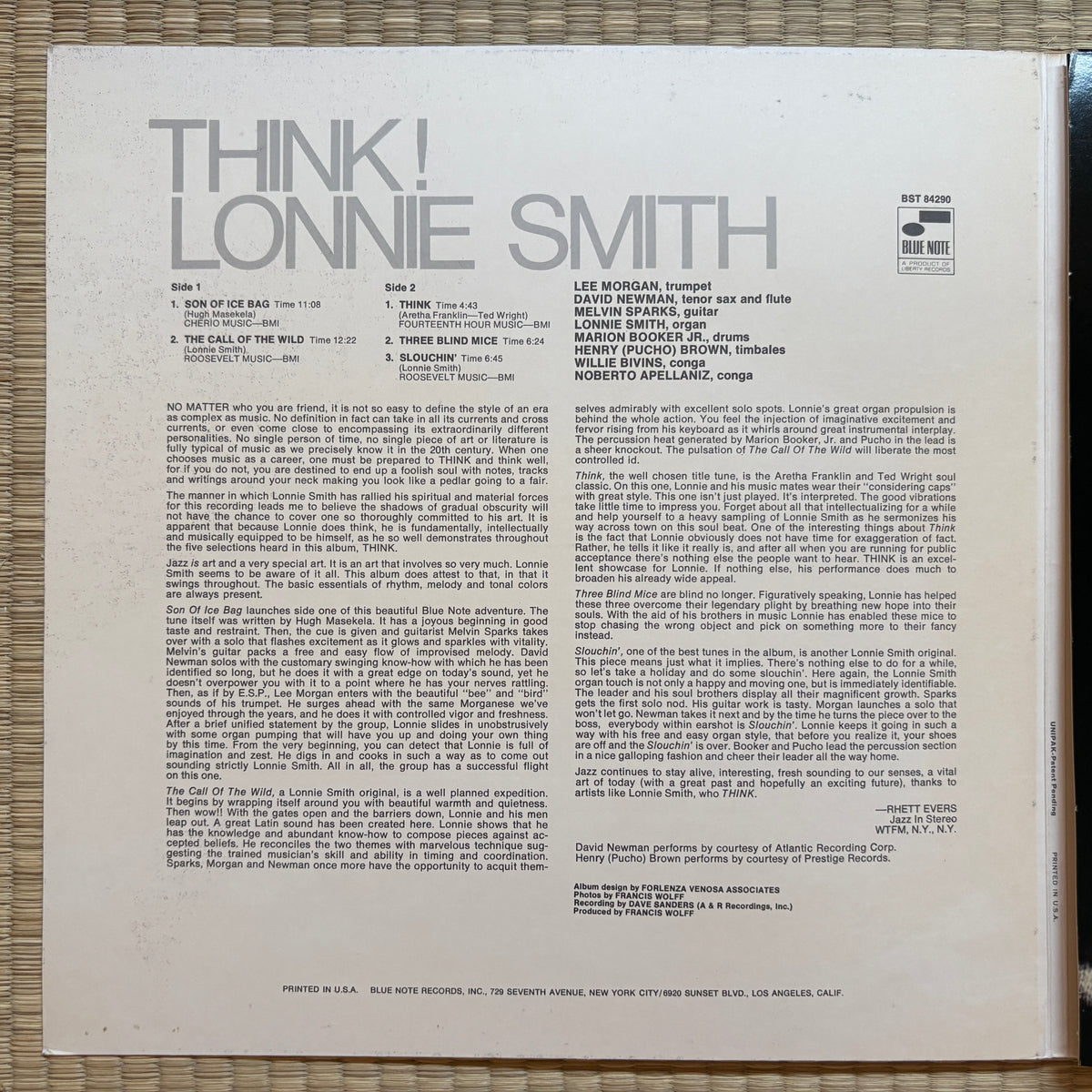 Lonnie Smith – Think! / BST 84290 Blue Note US Original LP