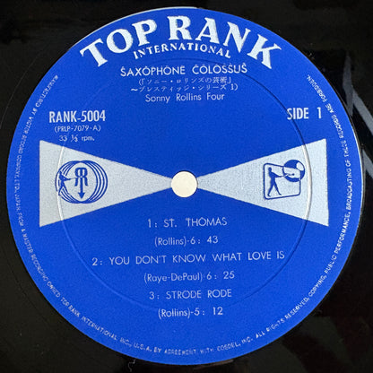 Sonny Rollins - Saxophone Colossus / Rank-5004 Top Rank Japan Original LP