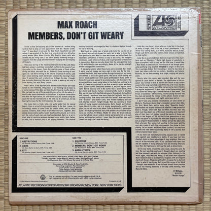 Max Roach – Members, Don't Git Weary / SD 1510 Atlantic US LP