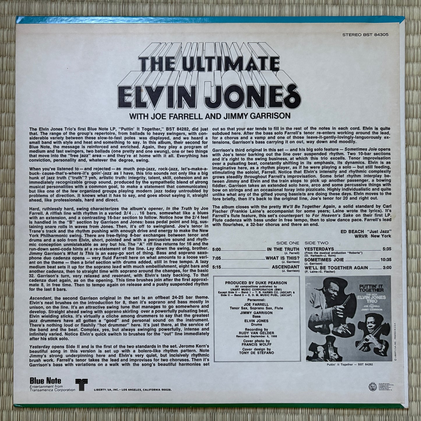 Elvin Jones – The Ultimate / BST 84305 Blue Note US Original LP