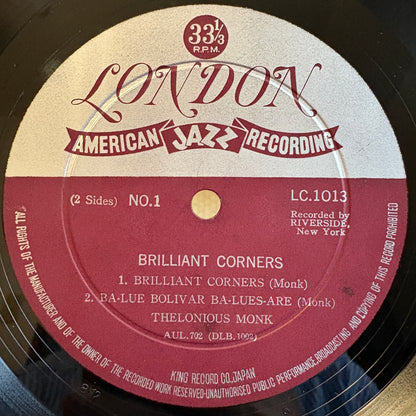 Thelonious Monk - Brilliant Corners / LC 1013 London Original Japan LP