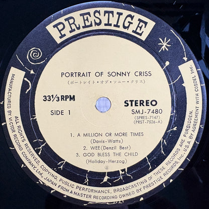 Sonny Criss – Portrait Of Sonny Criss / SMJ-7480 Prestige Japan Original LP