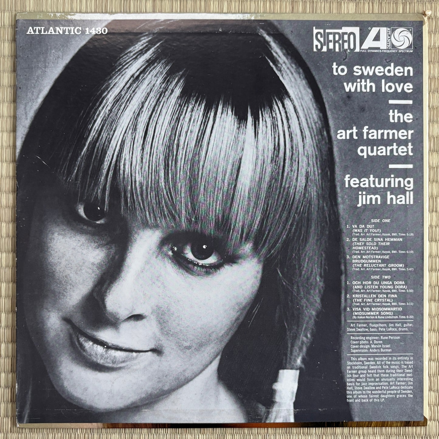 The Art Farmer Quartet – To Sweden With Love / SD 1430 Atlantic US LP