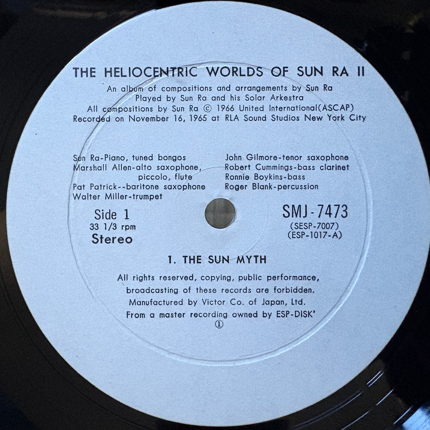 Sun Ra – The Heliocentric Worlds Of Sun Ra Volume 2 / SMJ-7473 ESP Japan Original LP