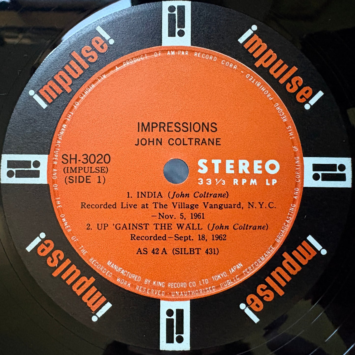 John Coltrane – Impressions / SH 3020 Impulse! Japan Original LP