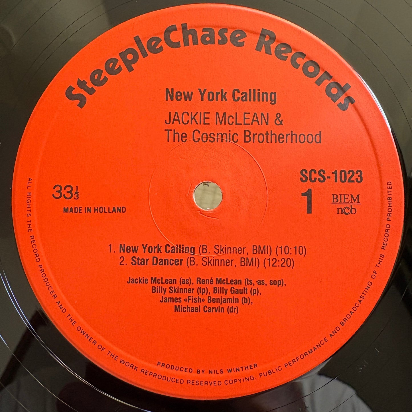 Jackie McLean & The Cosmic Brotherhood ‎– New York Calling / SCS-1023 Dutch LP