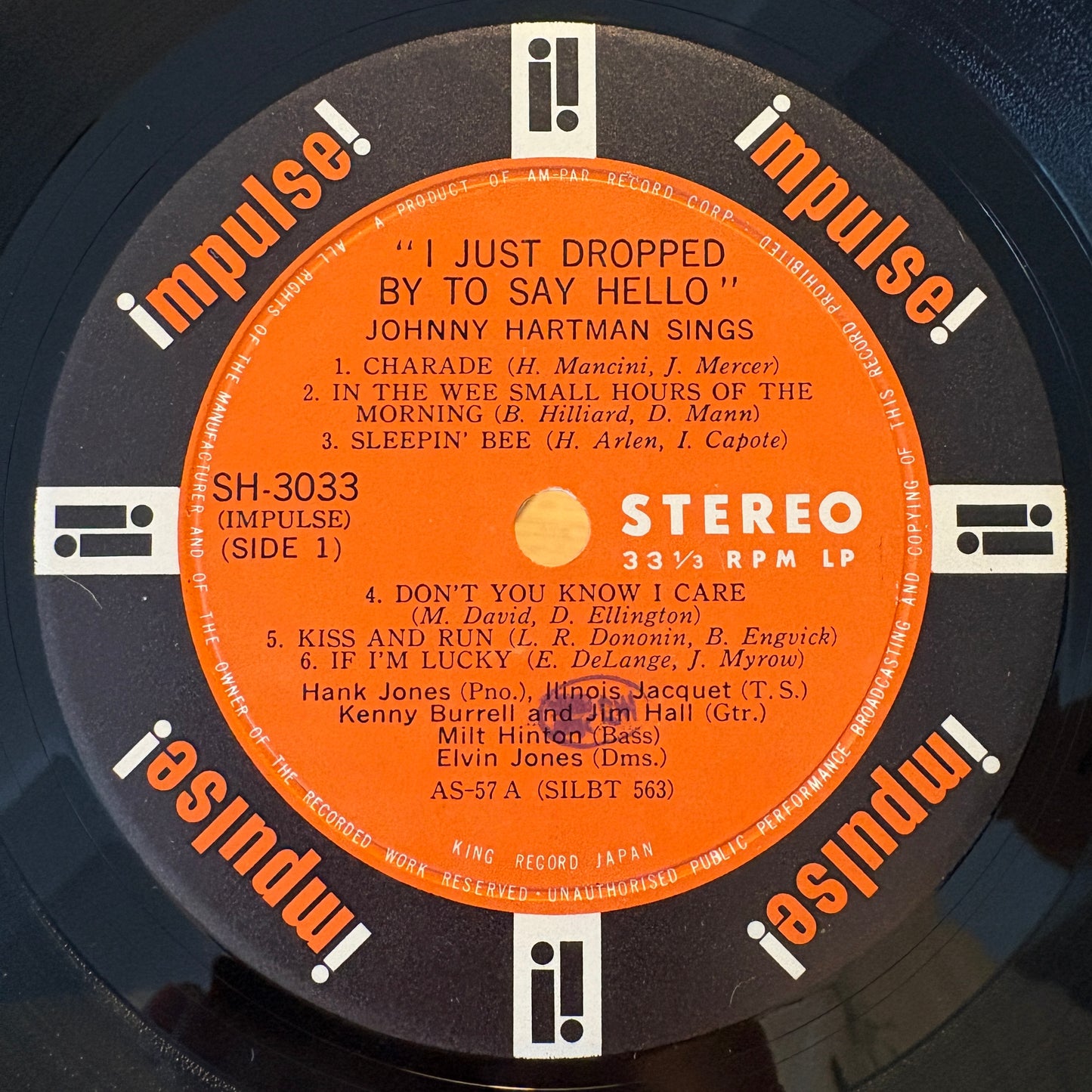 Johnny Hartman – I Just Dropped By To Say Hello / SH 3033 Impulse! Japan Original LP