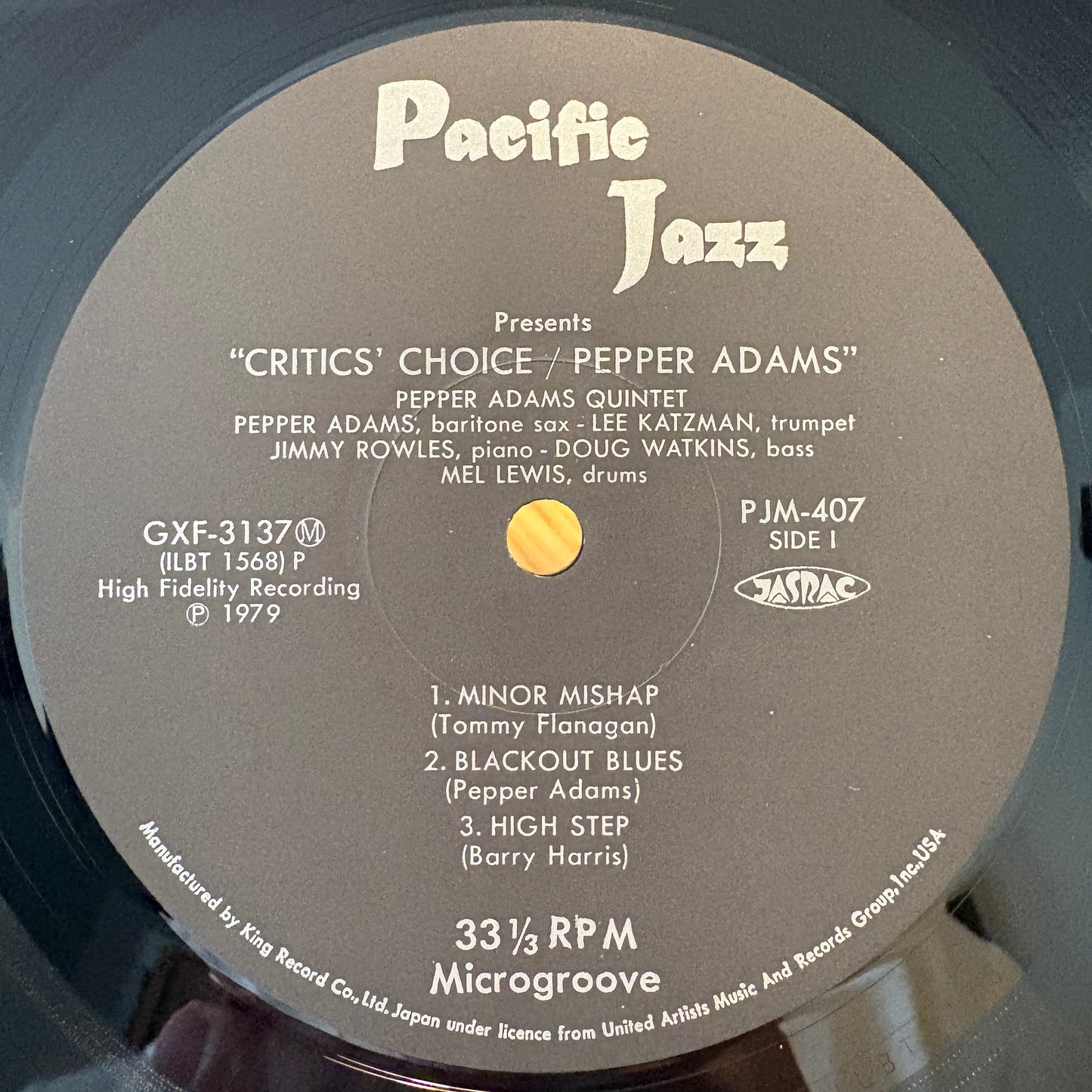 Pepper Adams – Critics' Choice / GXF 3137 Pacific Jazz Japan Limited Edition LP
