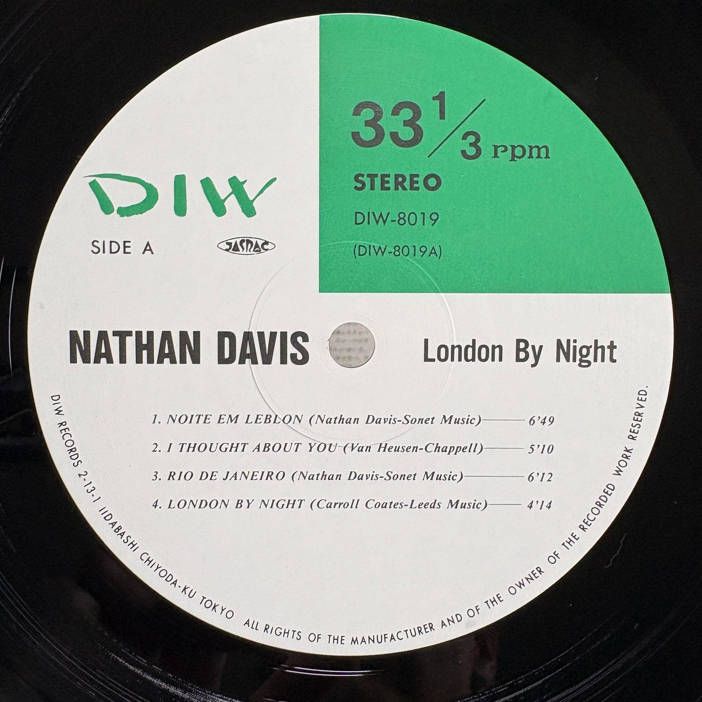 Nathan Davis – London By Night / DIW-8019 DIW Japan Original LP