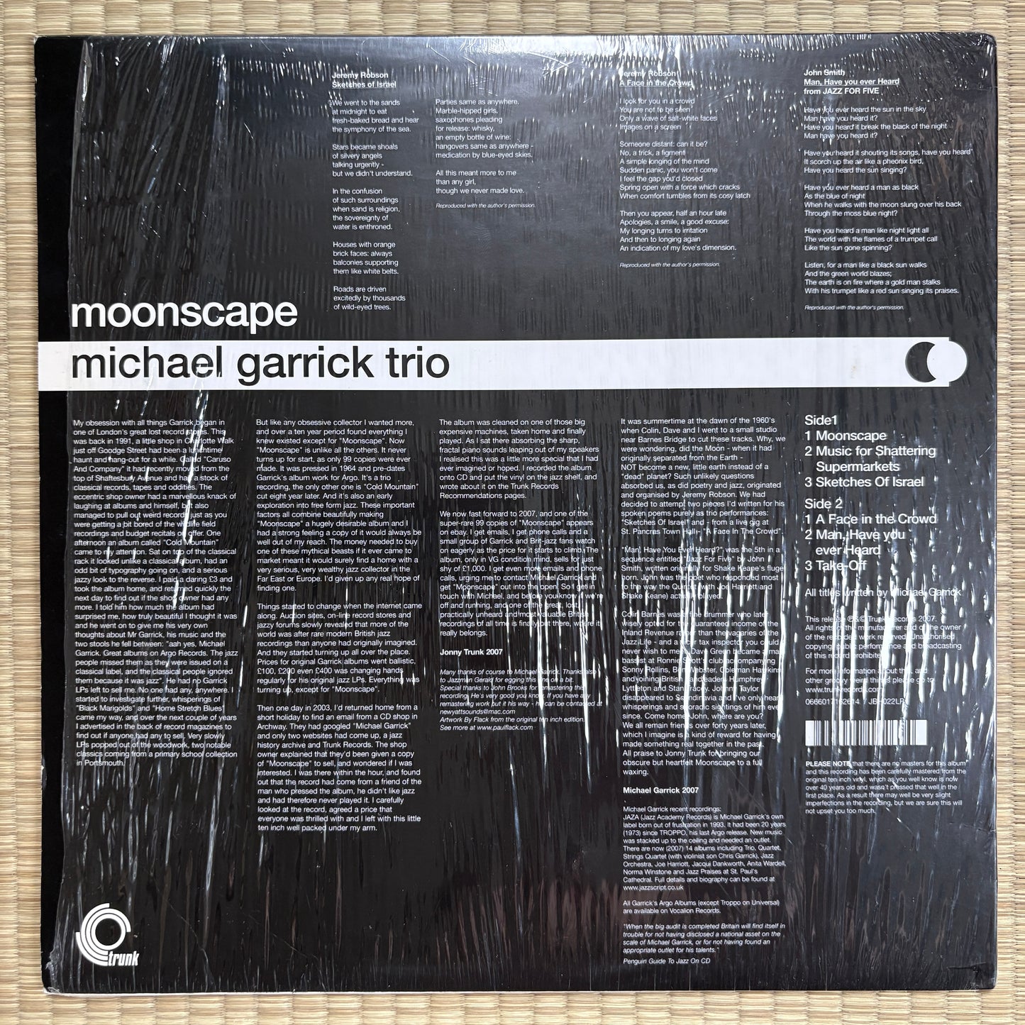Michael Garrick Trio – Moonscape / Trunk JBH022LP UK LP