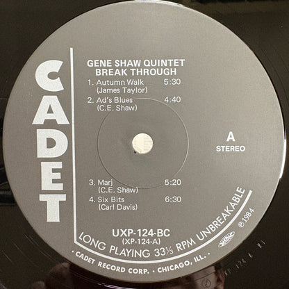 Gene Shaw Quintet ‎– Breakthrough / UXP-124-BC Cadet Japan LP