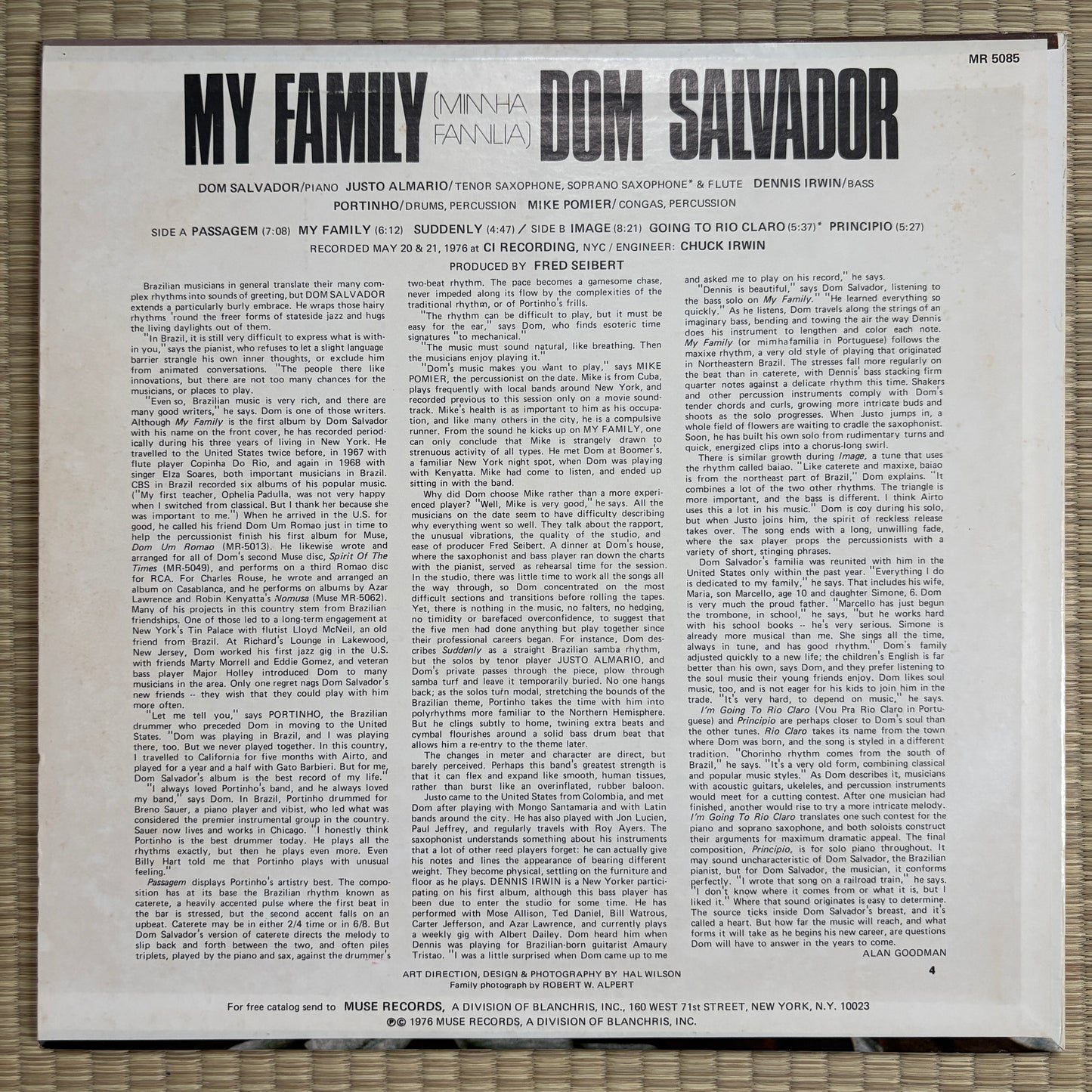 Dom Salvador – My Family (Minha Familia) / MR 5085 Muse Original US LP