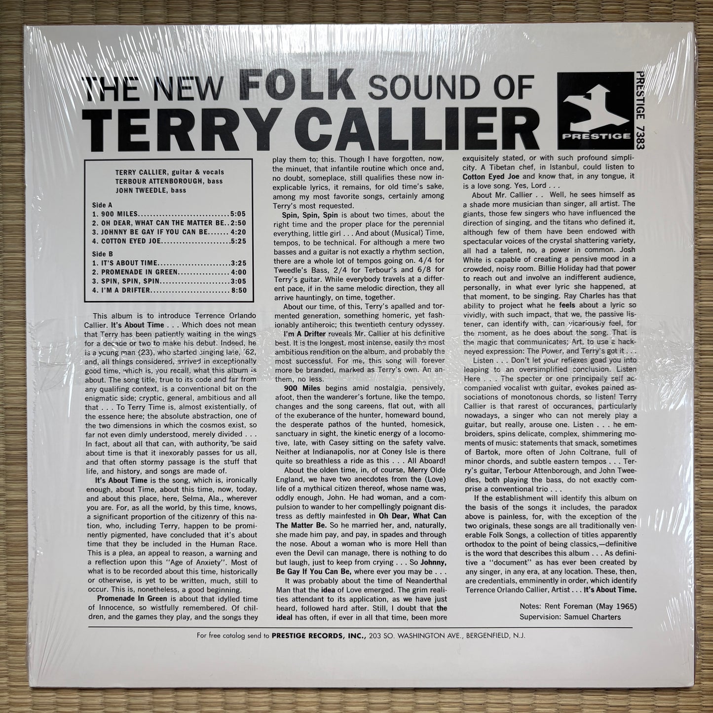 Terry Callier – The New Folk Sound Of Terry Callier / PRLP-7383 Prestige US LP