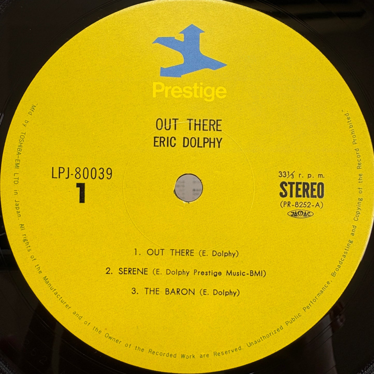 Eric Dolphy – Out There / LPJ-80039 Prestige Japan LP