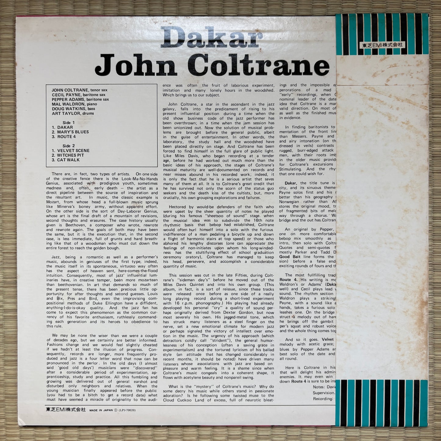 John Coltrane – Dakar / LPJ-70020 Prestige Japan LP