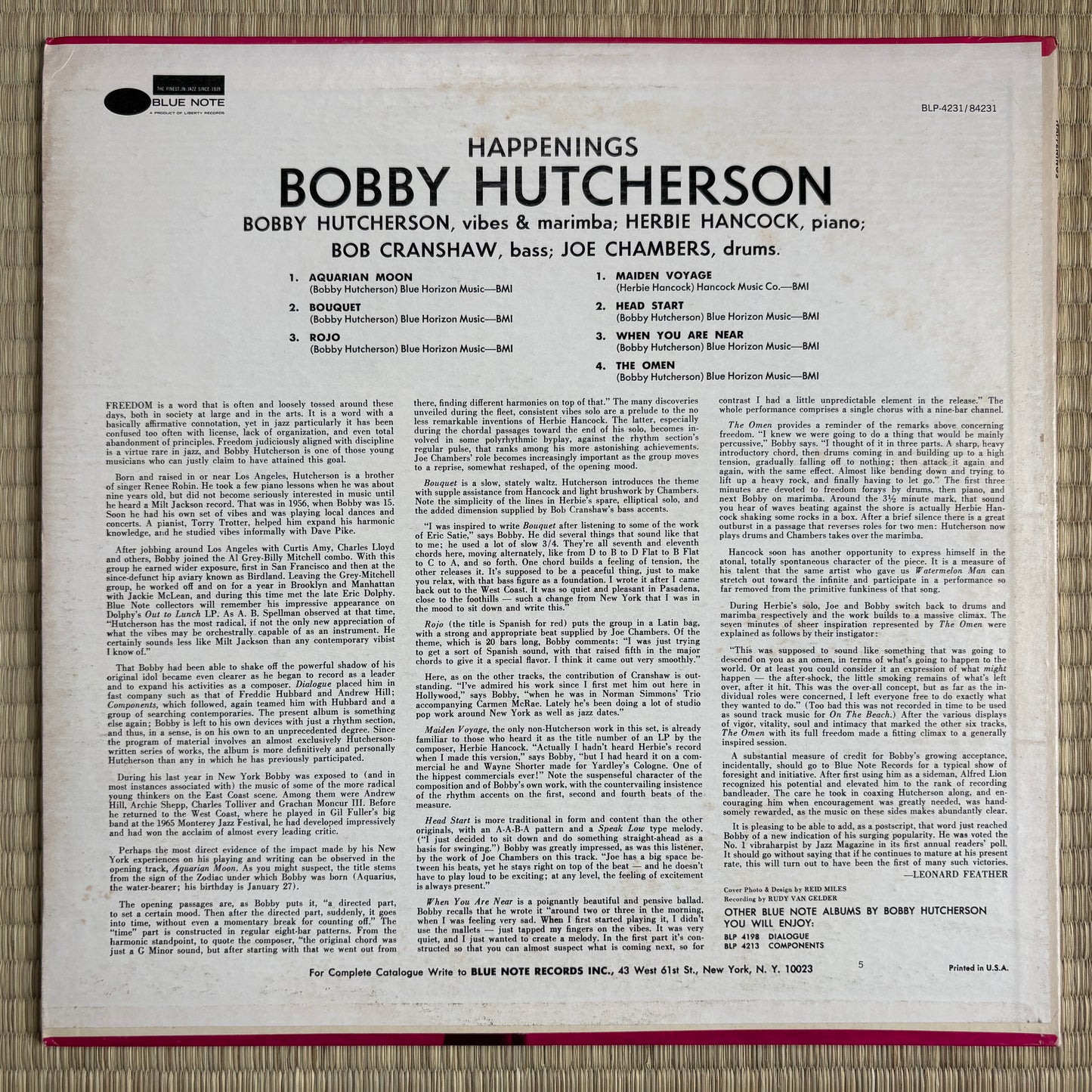 Bobby Hutcherson – Happenings / BST-84231 Blue Note US LP