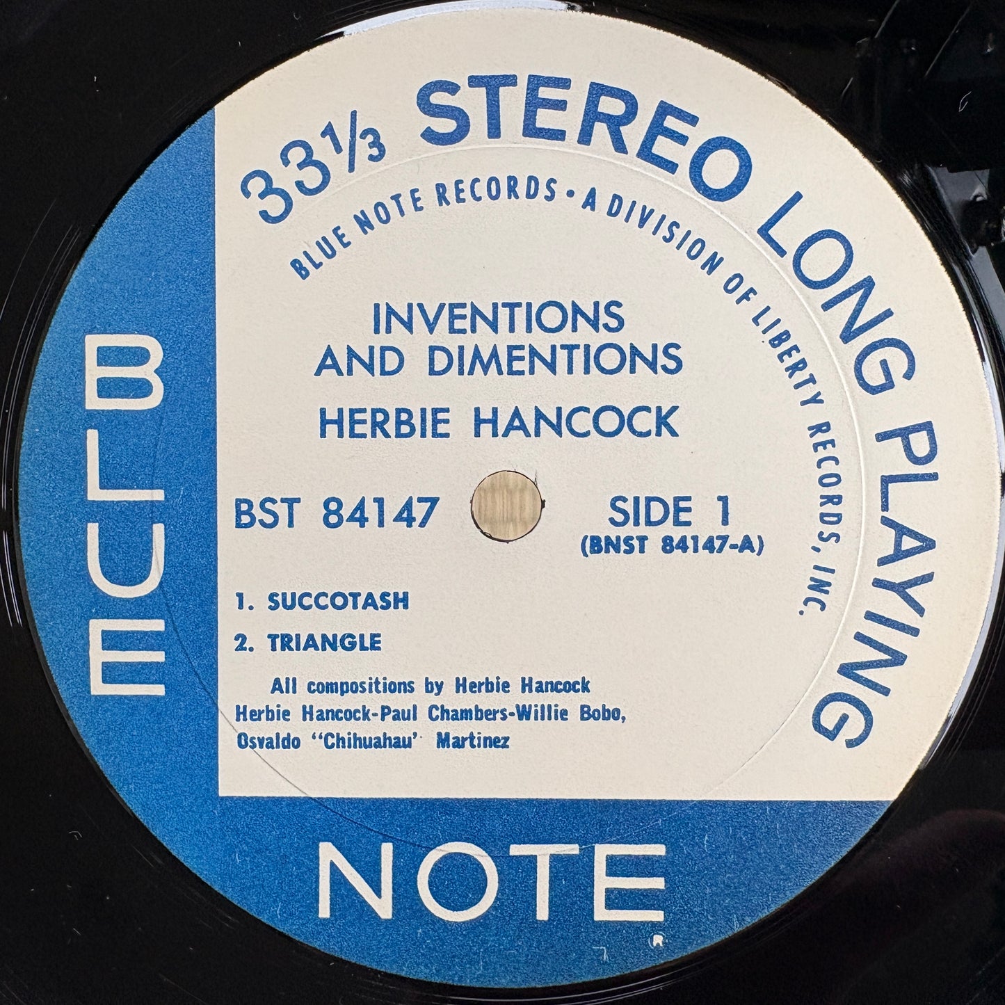 Herbie Hancock – Inventions And Dimensions / BST-84147 Blue US LP