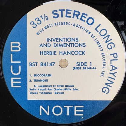 Herbie Hancock – Inventions And Dimensions / BST-84147 Blue US LP