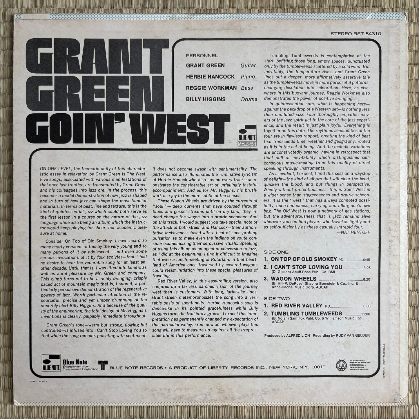 Grant Green – Goin' West / BST-84310 Blue Note US LP