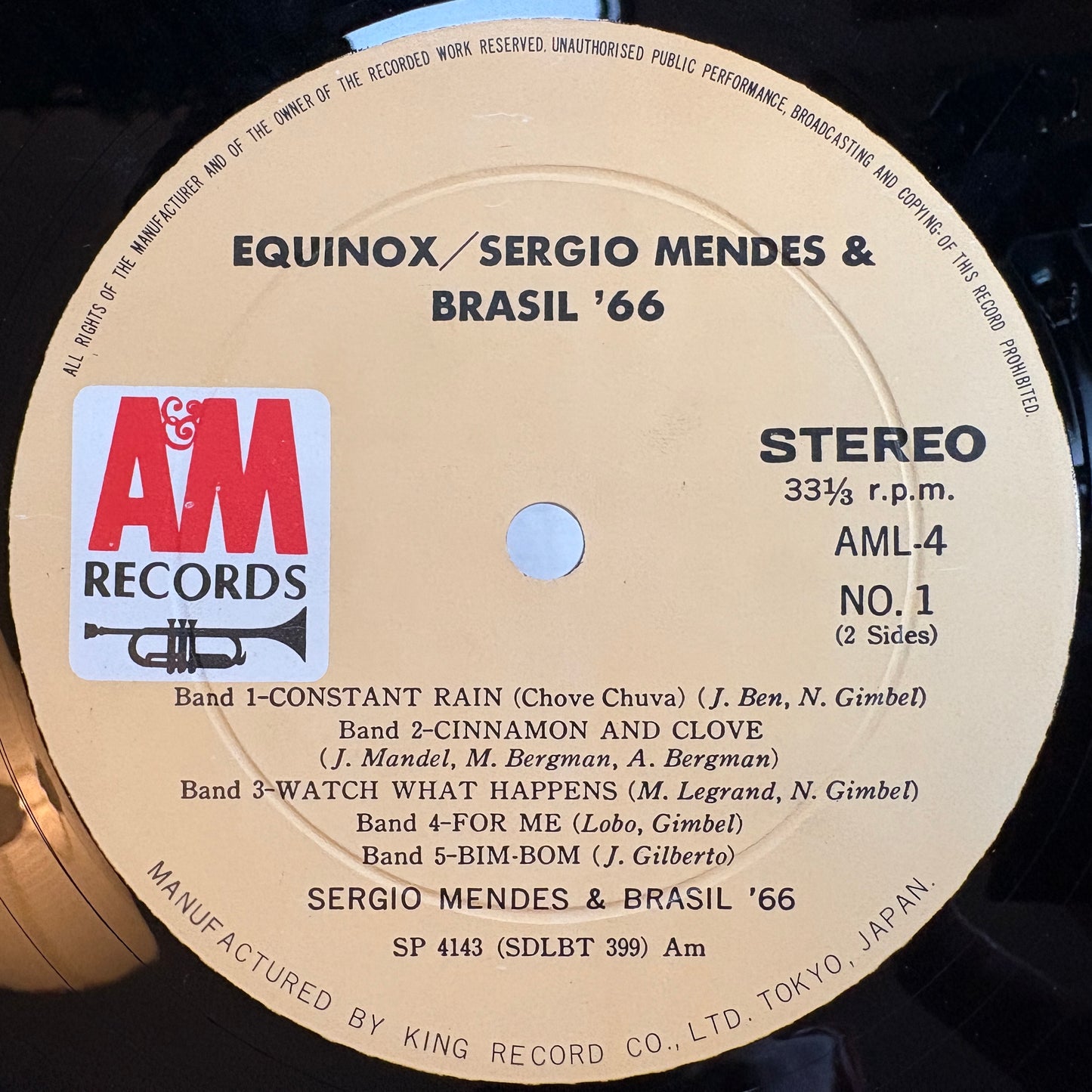 Sergio Mendes & Brasil '66 – Equinox / AML 4 A&M Japan Original LP