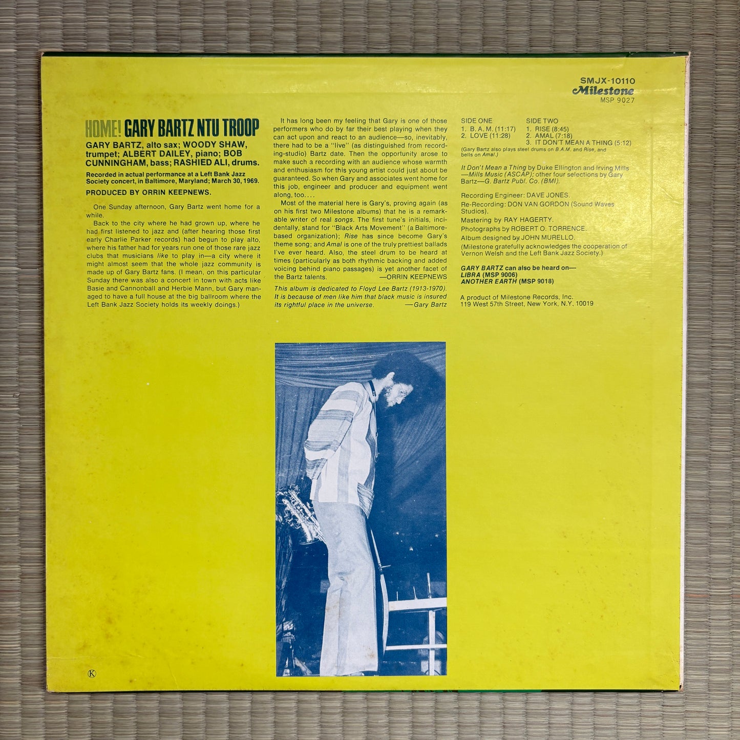 Gary Bartz NTU Troop – Home! / SMJX-10110 Milestone Original Japan LP