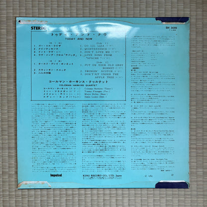 Coleman Hawkins Quartet - Today And Now / SH 3016 Impulse! Japan Original LP