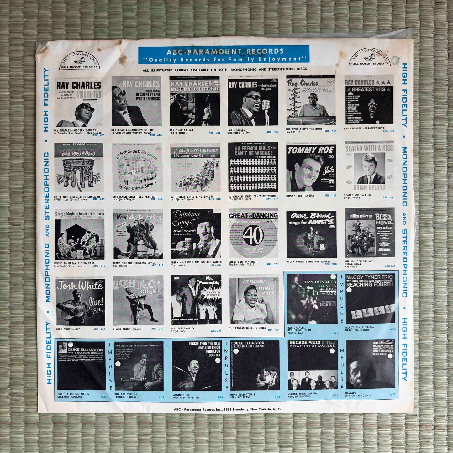 McCoy Tyner Trio ‎– Inception / AS-18 Impulse! Original US LP