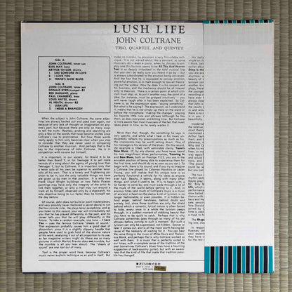 John Coltrane ‎– Lush Life / LPR-8896 Prestige Japan LP