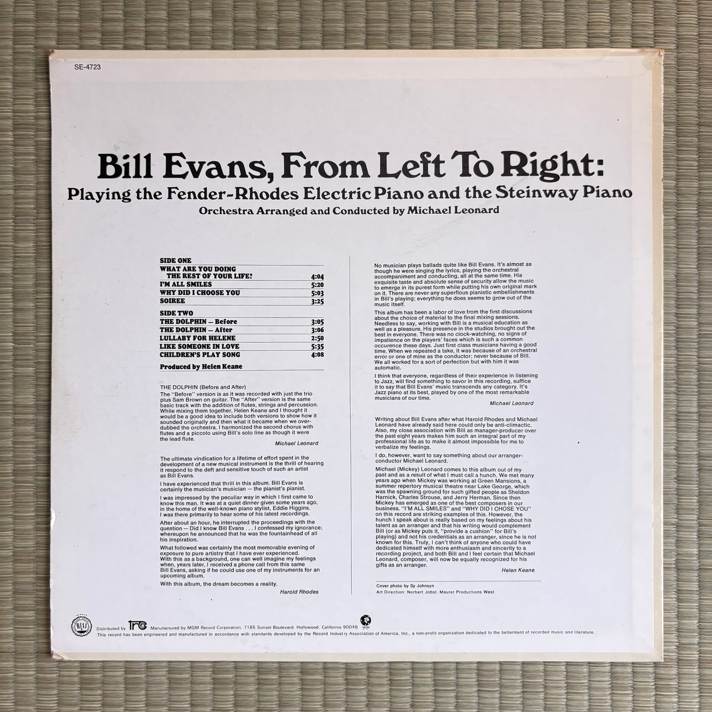 Bill Evans – From Left To Right / SE-4723 MGM US LP