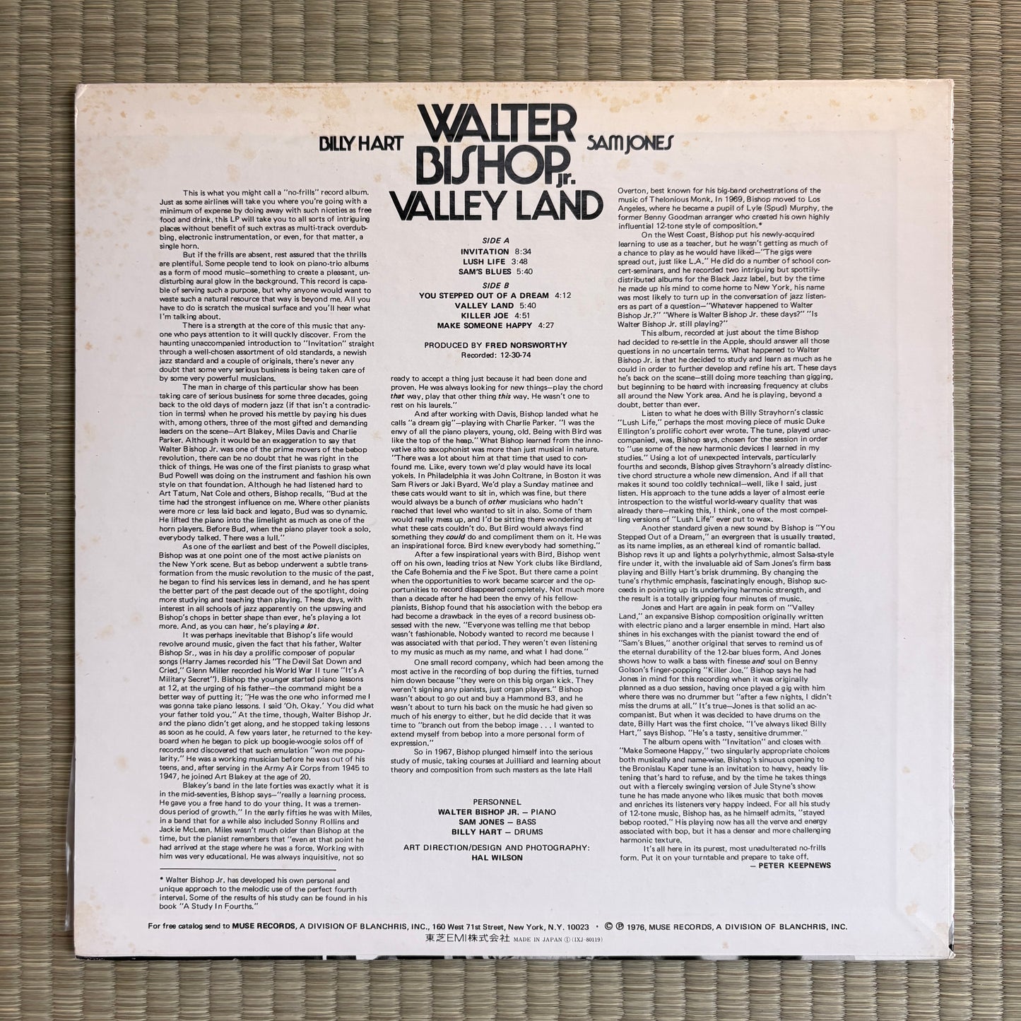 Walter Bishop Jr. – Valley Land / IXJ-80119 Stateside Original Japan LP