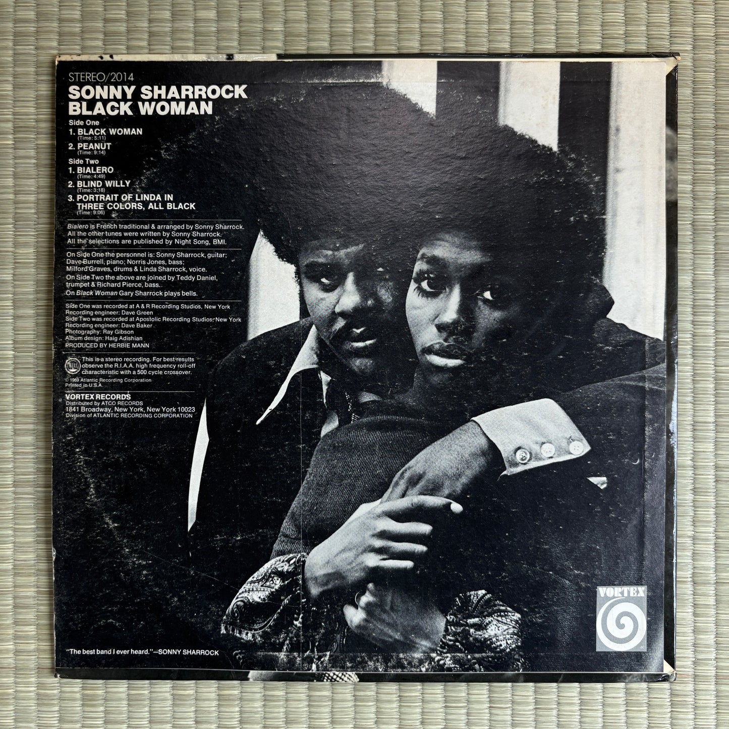 Sonny Sharrock ‎– Black Woman / 2014 Vortex Original US LP