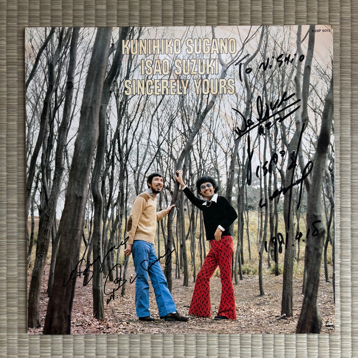 Kunihiko Sugano, Isao Suzuki – Sincerely Yours / K28P-6012 Paddle Wheel Japan Original LP