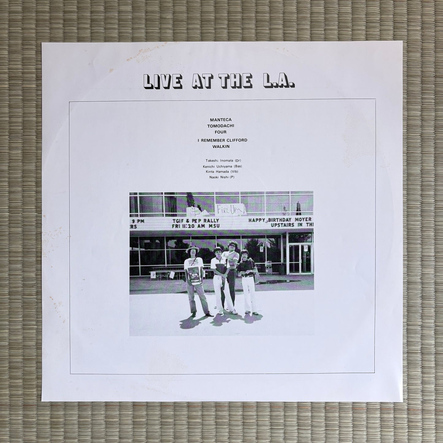 Force & Harold Land – Live At The L.A. / FIC-002 Fic Japan Original LP