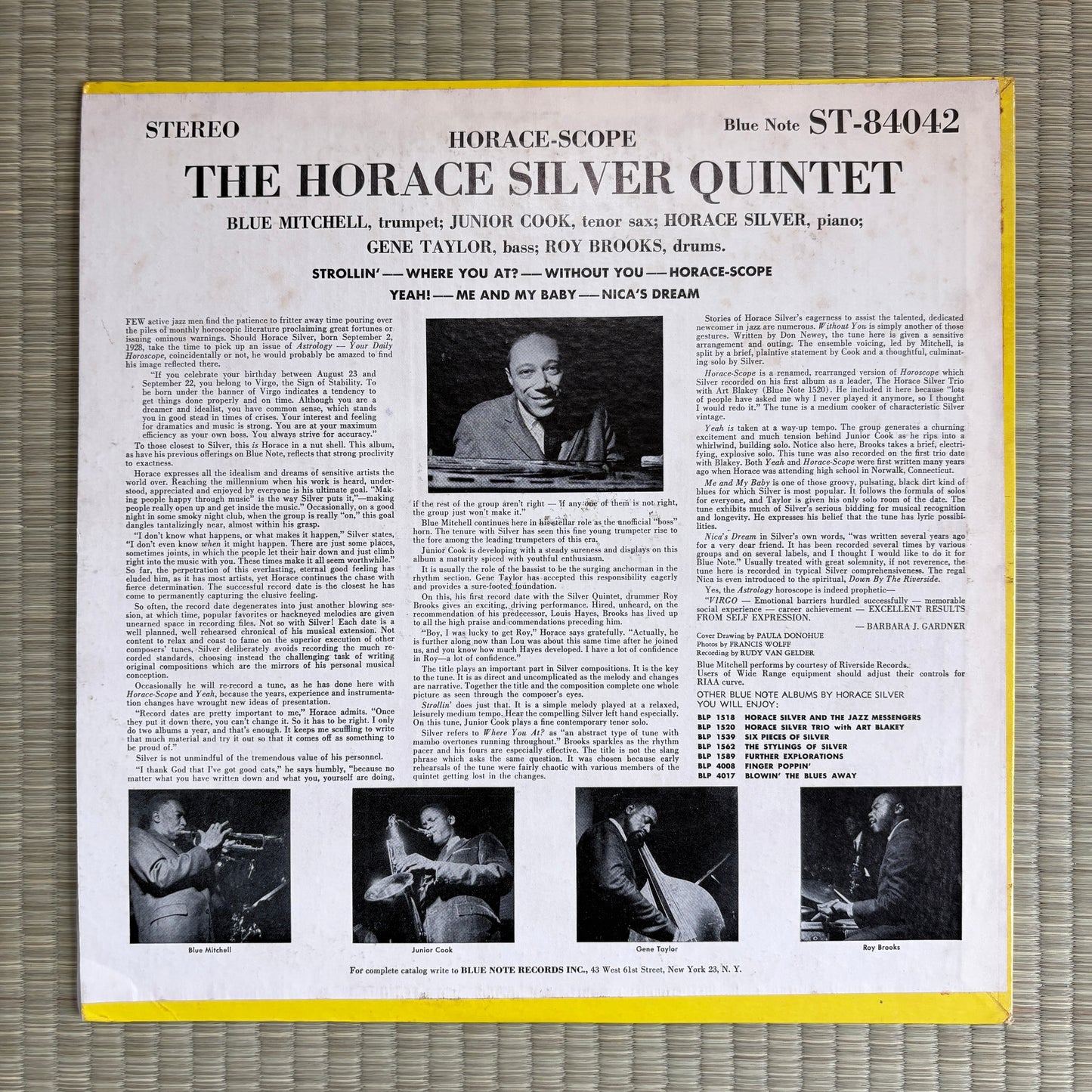 The Horace Silver Quintet – Horace-Scope / BST 84042 Blue Note US Original LP