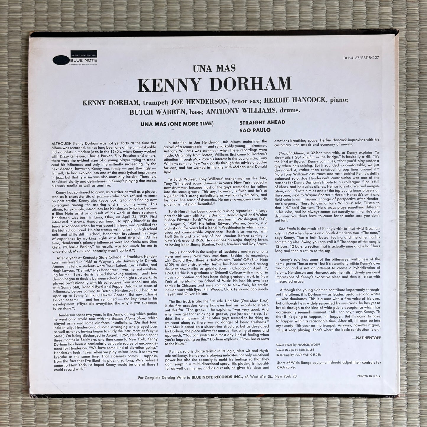 Kenny Dorham – Una Mas (One More Time) / BST-84127 Blue Note US LP