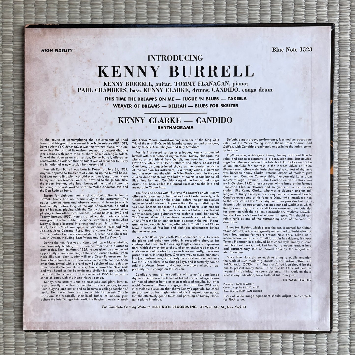 Kenny Burrell - Introducing / BLP 1523 Blue Note US LP