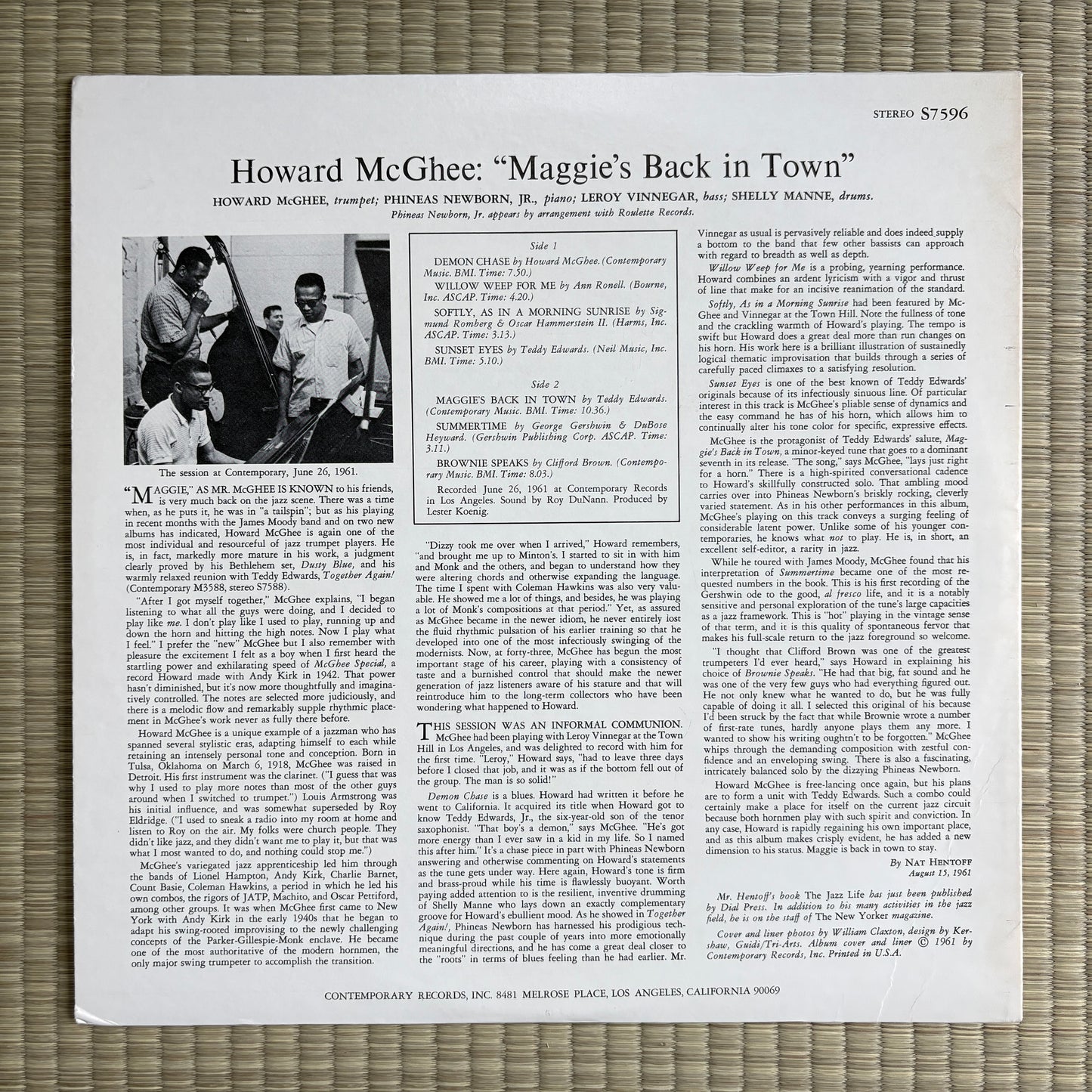 Howard McGhee – Maggie's Back In Town!! / S7596 Contemporary US LP