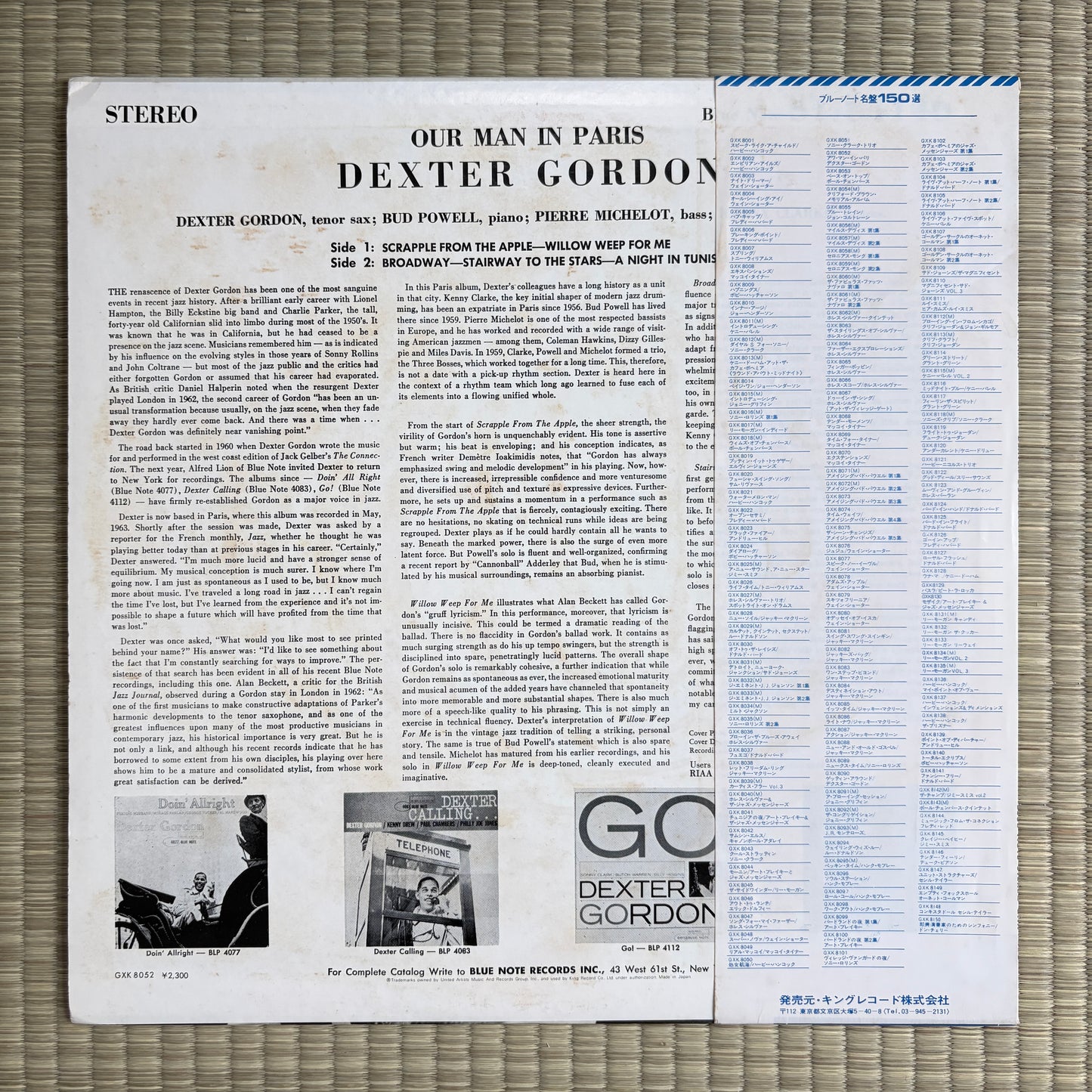 Dexter Gordon – Our Man In Paris / GXK 8052 Blue Note Japan LP