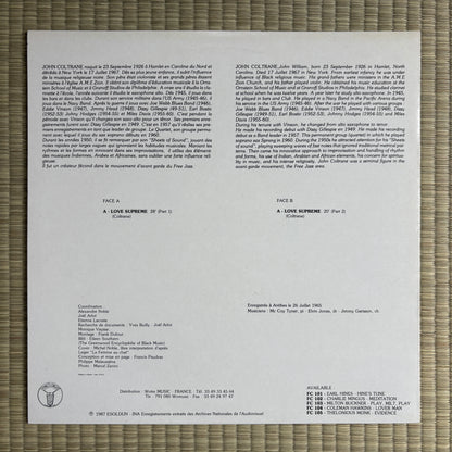 John Coltrane – Love Supreme / FC 106 France's Concert France Original LP